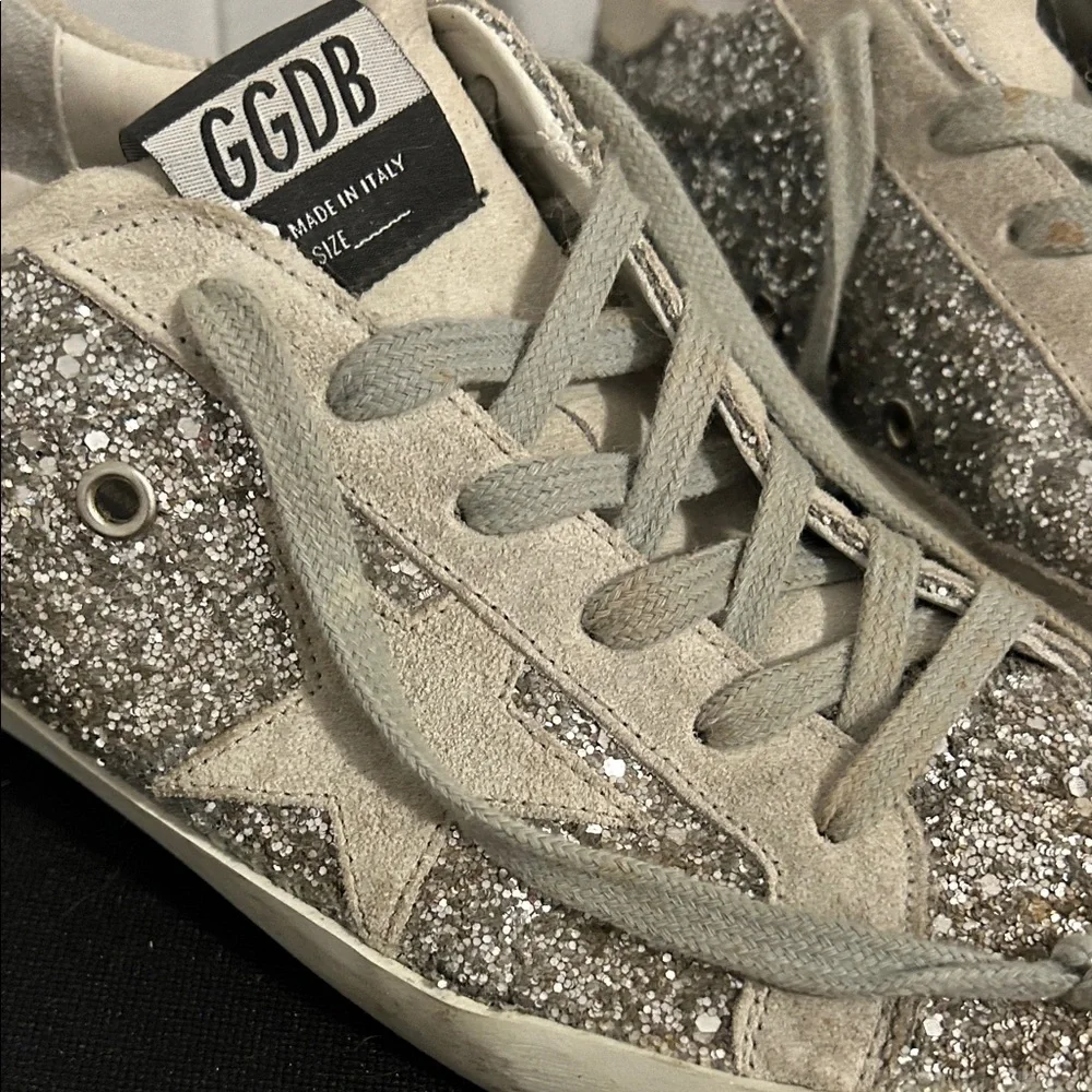 Golden Goose Women's Glitter Silver Sneakers - Picture 3 of 3
